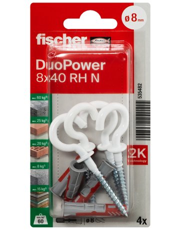 Bild Dübel DuoPower RH N Kunststoff,8x40,VE 4 - fischer-1