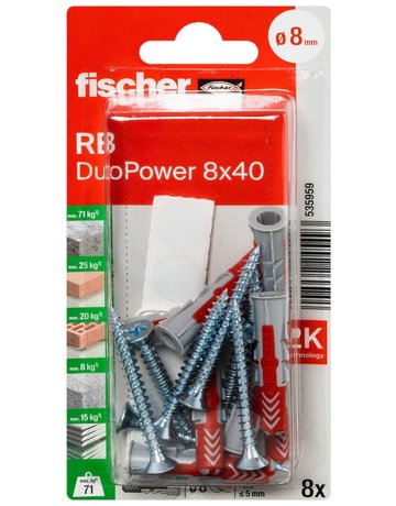 Bild Dübel DuoPower RB Kunststoff,8x40,VE 8 - fischer-1