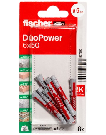 Bild Dübel DuoPower Kunststoff,6x50,VE 8 - fischer-1