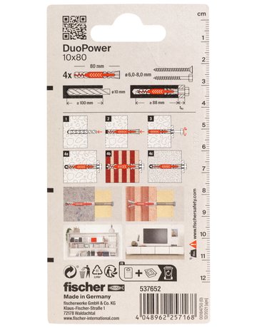 Bild Dübel DuoPower Kunststoff,10x80,VE 4 - fischer-2