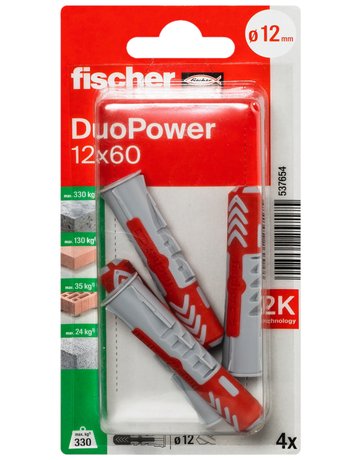 Bild Dübel DuoPower Kunststoff,12x60,VE 4 - fischer-1