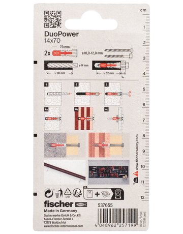 Bild Dübel DuoPower Kunststoff,14x70,VE 2 - fischer-2