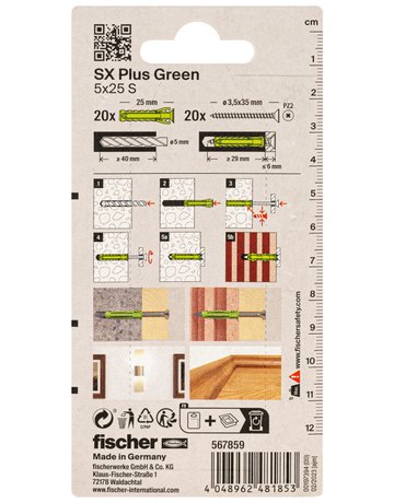 Bild Dübel SX Plus Green 5x25 S K (20) - fischer-2