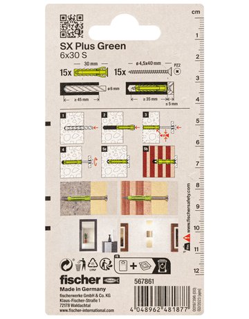Bild Dübel SX Plus Green 6x30 S K (15) - fischer-2