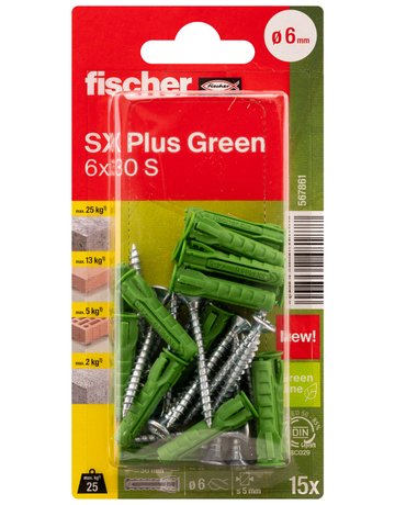 Bild Dübel SX Plus Green 6x30 S K (15) - fischer-1