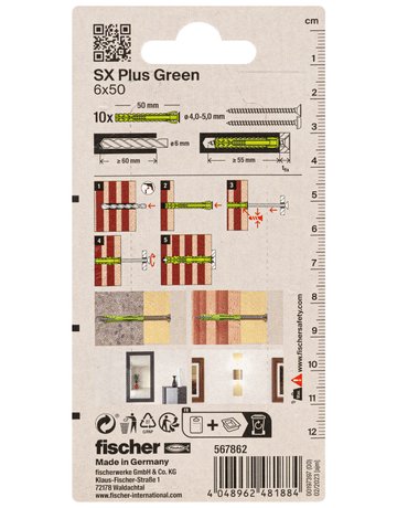 Bild Dübel SX Plus Green 6x50 K (10) - fischer-2