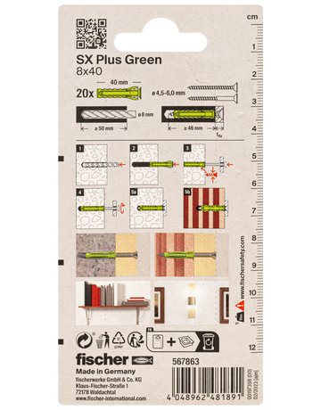 Bild Dübel SX Plus Green 8x40 K (20) - fischer-2