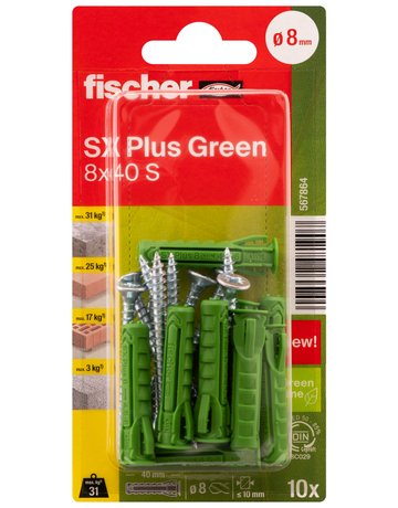 Bild Dübel SX Plus Green 8x40 S K (10) - fischer-1