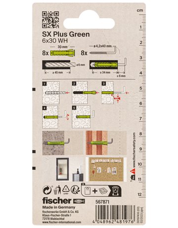 Bild Dübel SX Plus Green 6x30 WH K (8) - fischer-2