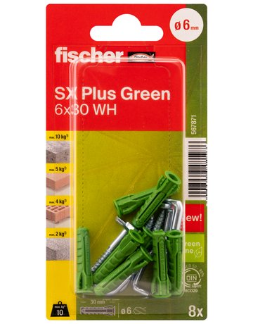 Bild Dübel SX Plus Green 6x30 WH K (8) - fischer-1
