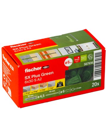 Bild Dübel SX Plus Green 6x30 S A2 - fischer-1