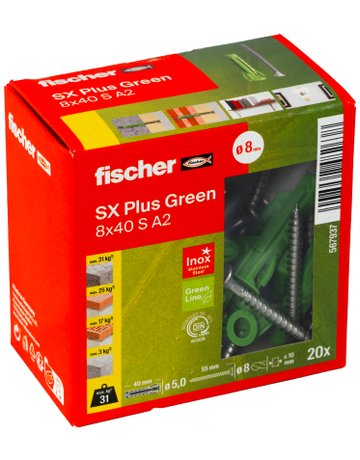 Bild Dübel SX Plus Green 8x40 S A2 - fischer-1