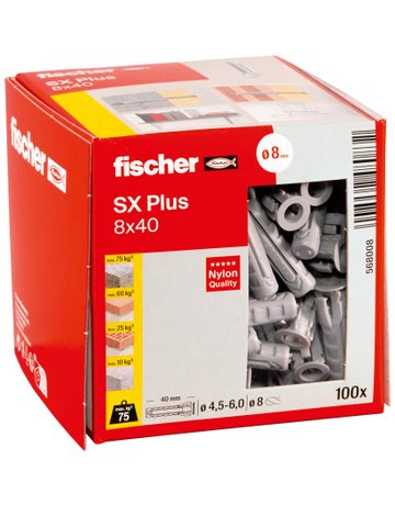 Bild Spreizdübel SX Plus 8x40 Kunststoff, Ø 8 mm, Länge 40mm - fischer-1