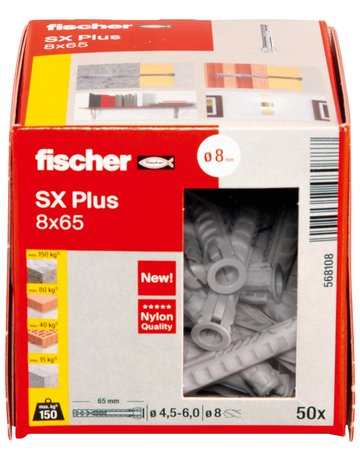 Bild Spreizdübel SX Plus 8x65 Kunststoff, Ø 8 mm, Länge 65mm - fischer-3