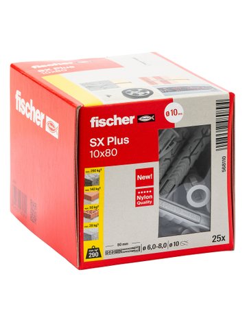 Bild Spreizdübel SX Plus 10x80 Kunststoff, Ø 10 mm, Länge 80mm - fischer-1