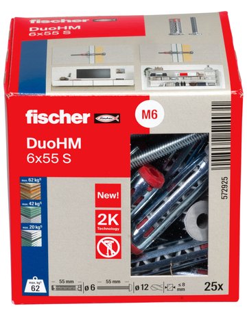 Bild Hohlraumdübel (Metall) DuoHM 6 x 55 S PH TX30,Ø12mm,55 mm - fischer-3