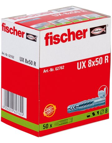 Bild Universaldübel UX 8x50 R mit Rand in Faltschachtel - fischer-1