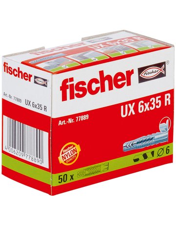 Bild Universaldübel UX 6x35 R mit Rand in Faltschachtel - fischer-2