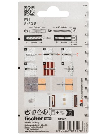 Bild Universaldübel FU 8x50mm,KU,m.Schraube,VE 6 - fischer-2