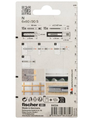 Bild Nageldübel N 6x60/30 mit Schraube 4x64Z,VE 15 - fischer-2