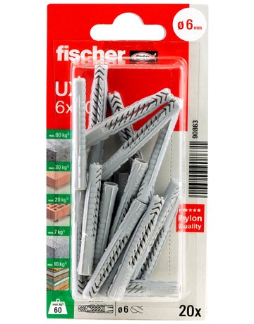Bild Universaldübel UX 6x50mm,KU,VE 20 - fischer-1