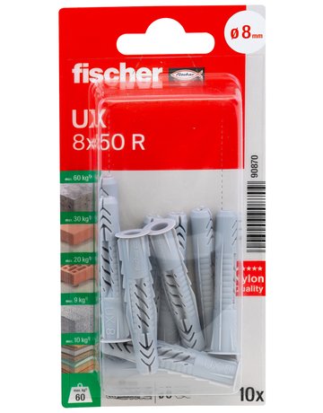 Bild Universaldübel UX 8x50mm,KU,m.Rand,VE 10 - fischer-1