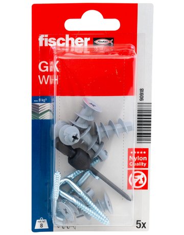 Bild Gipskartondübel GK WH mit Winkelhaken,22mm,Kunststoff,VE 5 - fischer-1