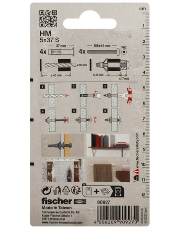 Bild Hohlraum-Metalldübel HM 5x37,m.metrischer Schraube - fischer-2