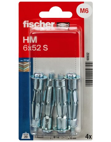 Bild Hohlraum-Metalldübel HM 6x52,m.metrischer Schraube - fischer-1