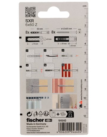 Bild Langschaftdübel SXR 6x60,m.Senkkopfschraube,VE 8 - fischer-2