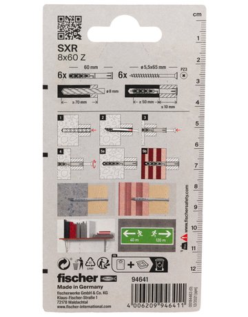 Bild Langschaftdübel SXR 8x60,m.Senkkopfschraube,VE 6 - fischer-2