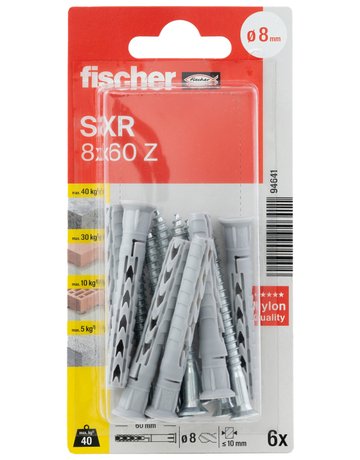 Bild Langschaftdübel SXR 8x60,m.Senkkopfschraube,VE 6 - fischer-1