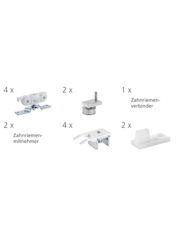 Bild Schiebetürbeschlag,ohne Laufschiene 73,für 2-flg. Synchronanl. bis 80 kg/Flg - HELM-0