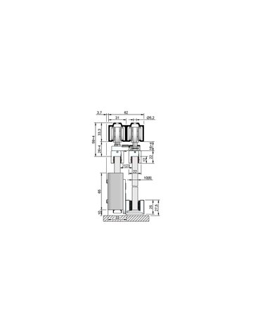 Bild MK-L 80 G130 Schiebegrt. EV1 eloxiert 2-flg. b.80 kg Glas 3000mm - HELM-2