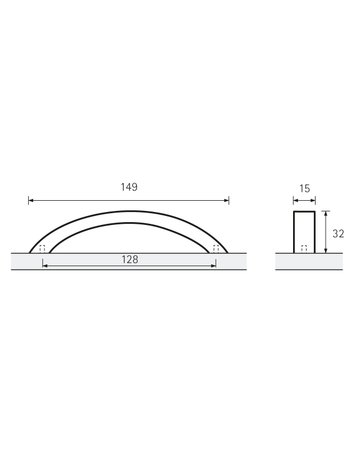 Bild MB-Rundbogengriff,B15x128mm,H32mm,Zink Balmo 9347579,schwarz - Hettich-8