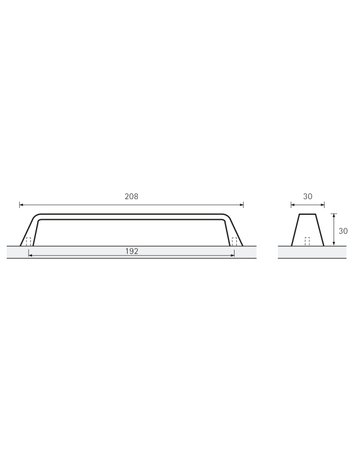 Bild MB-Griff,B30x192mm,H30mm,Zink Basilia 115076,edelstahloptik geb. - Hettich-8