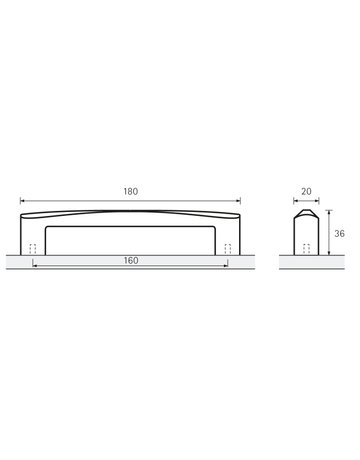 Bild MB-Griff,B20x160mm,H36mm,Zink Bruxella 9112619,edelstahloptik geb. - Hettich-8