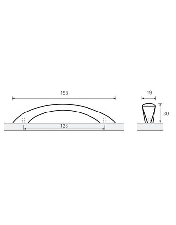 Bild MB-Griff,B19x128mm,H30mm,Zink Carvo 9112623,edelstahloptik geb. - Hettich-8