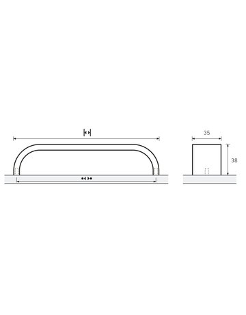 Bild MB-Griff,B35x192mm,H38mm,Aluminium Catana 9113733,silber eloxiert - Hettich-8