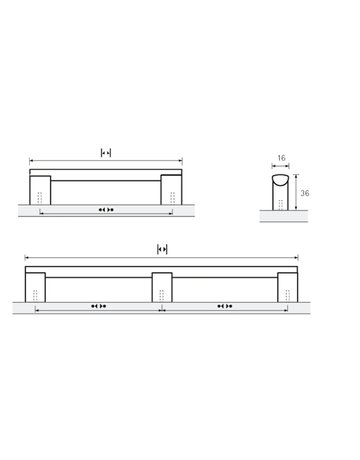 Bild MB-Stang.gr.,B16x160mm,H36mm,Aluminium Clivia 115353,silber eloxiert - Hettich-8