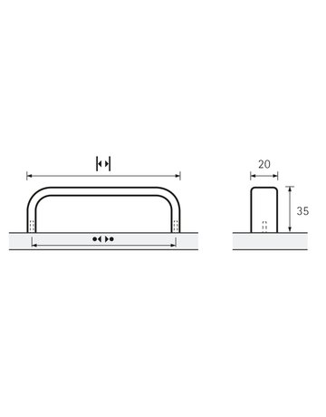 Bild MB-Griff,B20x192mm,H35mm,Aluminium Culmen 115149,silber eloxiert - Hettich-8