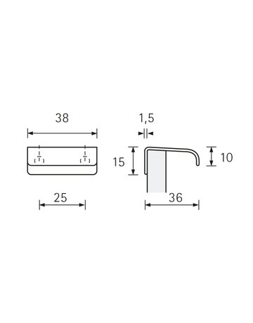 Bild MB-Griff,B36x25mm,H15mm,Messing Empoli 9325364,schwarz - Hettich-8