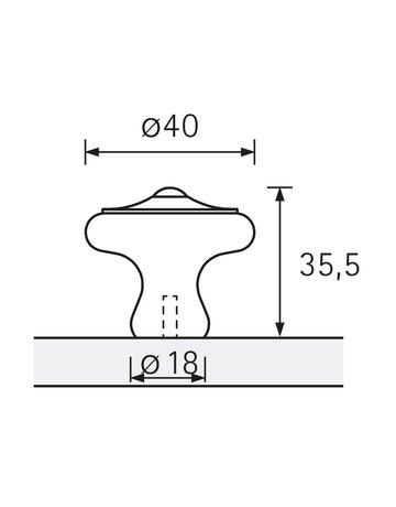 Bild Möbel- Knopf, Fossa, 9112646, Durchmesser 40mm, Höhe 35,5mm, Zink, zinnoptik - Hettich-8