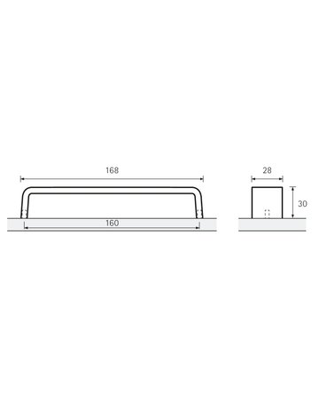 Bild MB-Griff,B28x160mm,H30mm,Zink Lucca 9113511,edelstahloptik geb. - Hettich-8
