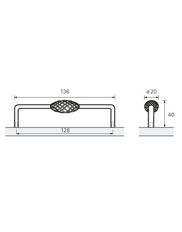Bild MB-Griff,Ø20x128mm,H40mm,Stahl Malaca 9070945,messingoptik - Hettich-8
