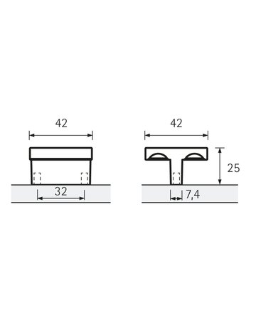 Bild MB-Griff,B42x32mm,H28mm,Zink Messana 115156,edelstahloptik geb. - Hettich-8