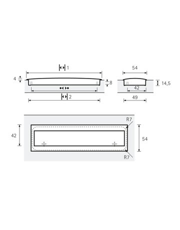 Bild MB-Muschelgriff,eck., B 54 x L 116mm Misnia 115182,zum Einlassen,vernickelt - Hettich-8