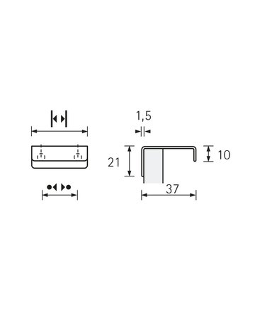 Bild MB-Griff,B37x80mm,H21mm,Edelstahl Narni 9206741,edelstahl geb. - Hettich-8