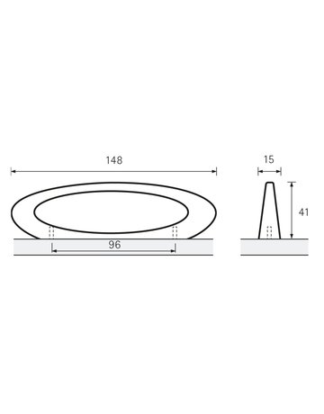 Bild MB-Griff,B15x96mm,H41mm,Zink Neapolis 115122 gl. verchromt - Hettich-8