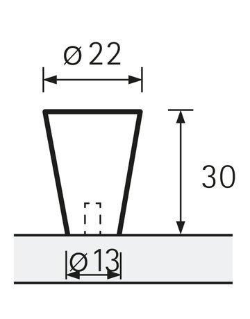 Bild MB-Knopf, Ø22mm, Edelstahl Onex 9113565, edelstahl gebürstet - Hettich-8